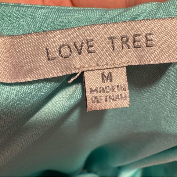 Love Tree Teal Speghetti Strap V-Neckline Form Fitting Dress - Picture 3 of 5